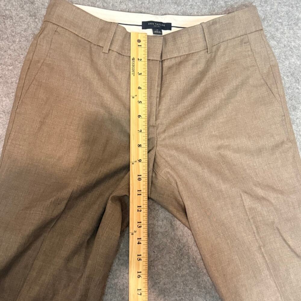 Ann Taylor Petite Dress Pants Womens 6P Taupe Wool Blend Straight Leg NWT - Picture 8 of 9